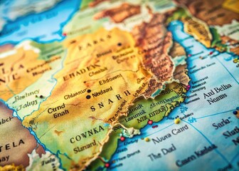 Obraz premium Detailed Yemen Map Highlighting Its Geographical Location in the Context of the World Map