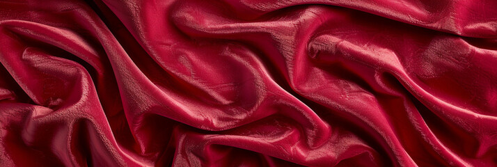 Obraz premium Smooth Red Velvet Fabric with Vibrant Red Blank Space