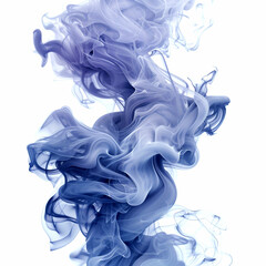 Ethereal swirl of blue smoke dancing gracefully in the air against a bright backdrop