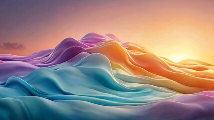 Abstract Colorful Wavy Landscape.