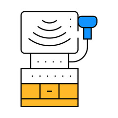 ultrasound equipment line icon vector. ultrasound equipment sign. isolated symbol illustration