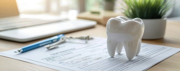 Dental Insurance Form On Desk, Generative AI