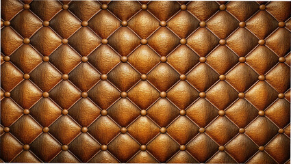 Fototapeta premium Quilted leather texture with realistic pattern in warm brown tones for luxurious interior design 