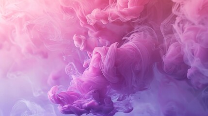 Fototapeta premium Enchanting Elegance Vibrant Pink and Purple Ink Swirls in HighResolution Water Image