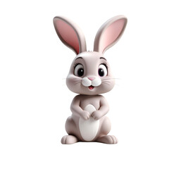 Fluffy Calico Baby Rabbit Resting on Grass