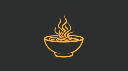 A steaming bowl of noodles with swirling steam above