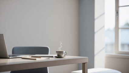 Happy morning in the office with coffee.