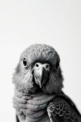 Obraz premium Black and white photo of a parrot