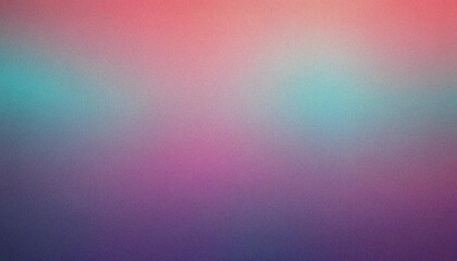 backdrop noise texture banner Coral Pink, Teal Blue, Smoky Purple. Retro grainy glow with smooth flowing grainy highlights