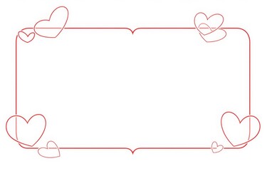 Elegant Line Art Frame for Wedding Invitation: Continuous Stroke Design on White Background