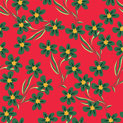 Beautiful pattern with flowers and leaf. Floral vector illustration