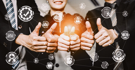 Quality Assurance and Quality Control Concept - Modern graphic interface showing certified standard...