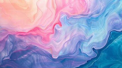 Fototapeta premium Serene Pastel Abstract Painting Tranquil Gradients and Soft Lines from Above