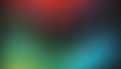 blurred abstract gradient on grainy background Cyan, Black, Red, Green. Bold wave texture with dynamic grainy texture effects