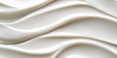 Obraz premium Elegant Cream Waves. Luxury Closeup of Smooth Creamy Texture in Abstract Light