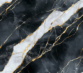 Marble seamless pattern. Black marble texture. Generative AI.