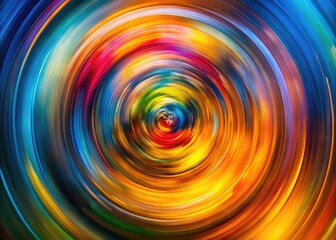 Fototapeta premium Dynamic Circular Movement of Abstract Shapes in Vivid Colors Creating a Sense of Energy and Flow