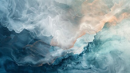 Pastel Dreams Ethereal Abstract Artwork with Flowing Brushstrokes Topdown View Stock Image