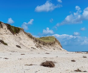 Dune and cliff on the North Sea beach on Sylt