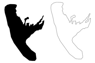 Bukavu City (Democratic Republic of the Congo, Congo-Kinshasa, Zaire, DR Congo, South Kivu Province) map vector illustration, scribble sketch City of Bukavu map