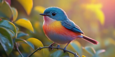 Obraz premium Captivating Close-up of a Colorful Bird Against a Nature Backdrop