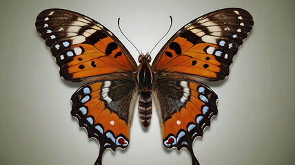 Naklejka premium Closeup Of A Butterfly Serene Capturing Cemetery Mirroring Beauty Background
