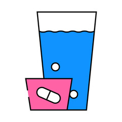 pills dose line icon vector. pills dose sign. isolated symbol illustration