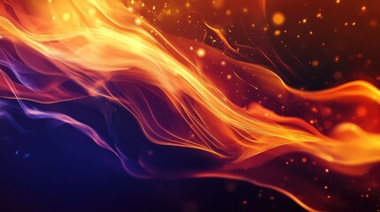 Obraz premium Dynamic Fire Glow. Shiny Abstract Flames in Modern Glowing Background