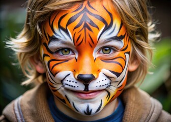Easy and Fun Tiger Face Paint Design for Kids and Parties, Perfect for Creative Activities