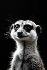 Fototapeta premium Black and white photograph of a Meerkat