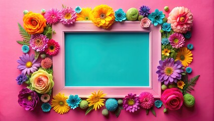 Elegant and Colorful Frame with Girly Aesthetic for Creative Projects and Personal Use