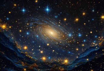 Obraz premium stunning close image starry night sky twinkling stars cosmic elements illuminating vast dark canvas, galaxy, universe, darkness, twinkle, celestial