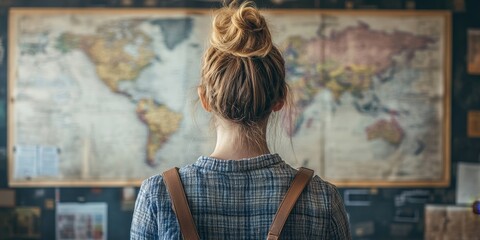 Woman contemplating various directions and opportunities in life, Generative AI