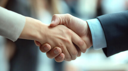 Handshake between business partners in a modern office during a strategic meeting to solidify a collaborative agreement