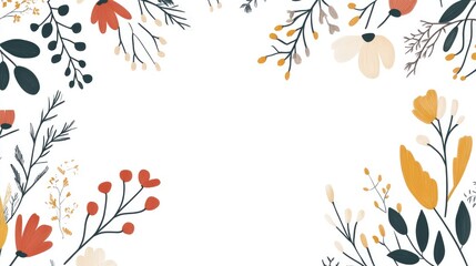 Obraz premium Minimalistic botanical wedding frame elements -- AI Generated