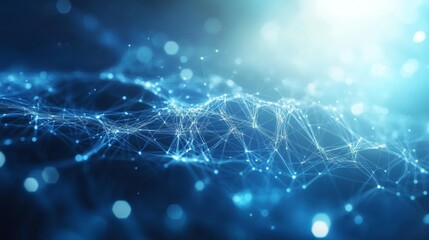 Abstract blue digital background  visualizing big data and complex scientific networks with lines