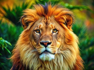 Fototapeta premium Elegant Contour Drawing of a Lion Capturing the Majesty and Strength of the Wild Animal Kingdom