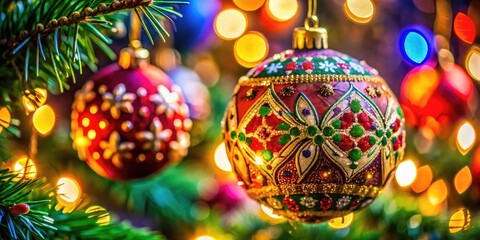 Elegant Decorative Ornament with Intricate Patterns and Vibrant Colors for Festive Celebrations