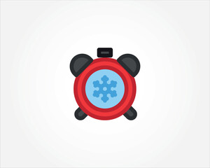 winter clock flat icon isolated on a white background