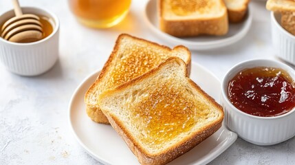 Preparing Breakfast with Toast, Honey, and Jam -- AI Generated