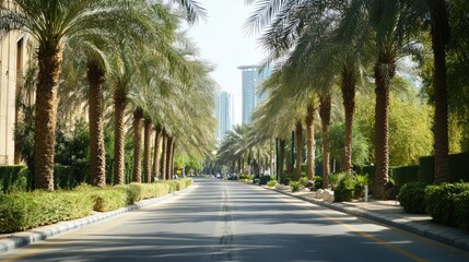 Fototapeta premium Riyadh's Ornamental Trees in Downtown -- AI Generated