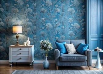 Elegant Gray Blue Wallpaper with Subtle Texture for Modern Interior Design and Home Decor Projects