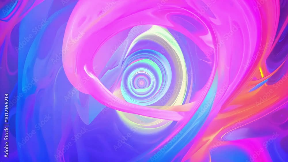 Poster movement through a psychedelic labyrinth of vivid colors and patterns. concept of surreal visual jou