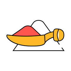 pile of hot peppers with measuring spoon line icon vector. pile of hot peppers with measuring spoon sign. isolated symbol illustration