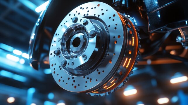 High performance braking system for sports cars  front wheel brake mechanics and features
