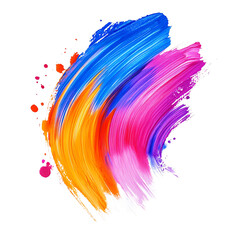 Color brush strokes, white isolate background