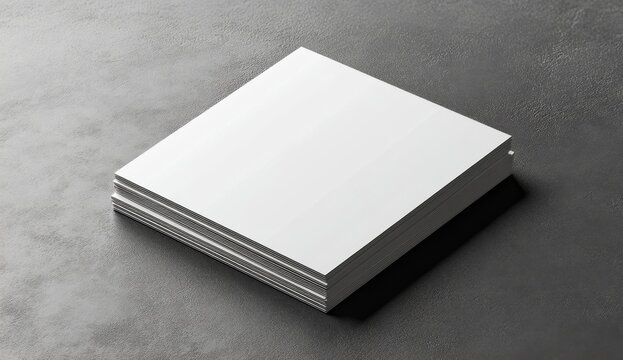 Photo of a blank business card on a grey background, a mockup template for a design presentation