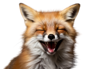 PNG Smiling fox mammal animal pet.