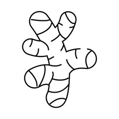 ginger root line icon vector. ginger root sign. isolated symbol illustration