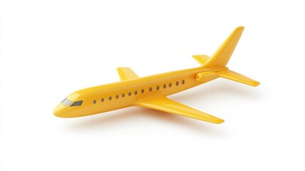 Fototapeta premium A bright yellow toy airplane, designed for imaginative play and children's activities.